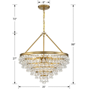 Calypso 8 Light Crystal Teardrop Polished Chrome Chandelier
