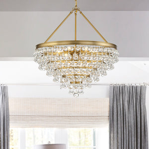 Calypso 8 Light Crystal Teardrop Polished Chrome Chandelier