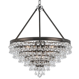 Calypso 8 Light Crystal Teardrop Polished Chrome Chandelier