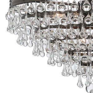 Calypso 8 Light Crystal Teardrop Polished Chrome Chandelier