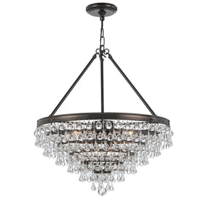 Calypso 8 Light Crystal Teardrop Polished Chrome Chandelier