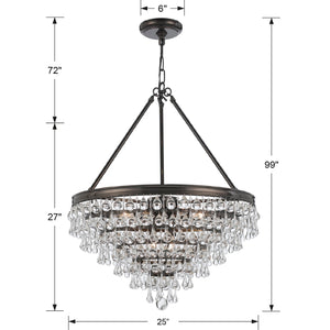 Calypso 8 Light Crystal Teardrop Polished Chrome Chandelier