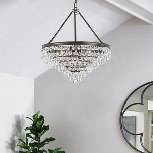 Calypso 8 Light Crystal Teardrop Polished Chrome Chandelier