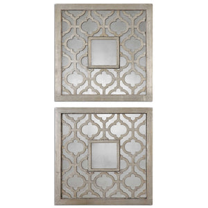 Silver Leaf Moroccan Mirrors - Set of 2