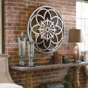 Conselyea Distressed Round Decorative Mirror