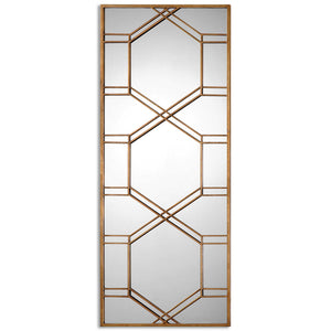 Hexagon Floor Mirror - Gold