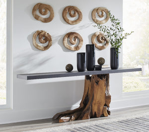 Interval Medium Black Wood Vase