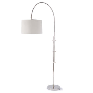 Regina Andrew Arc Neck Floor Lamp with Linen Shade – Polished Nickel