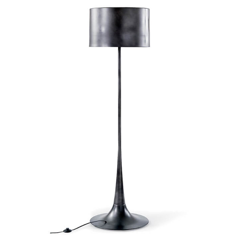 Regina Andrew Sleek Tapered Floor Lamp with Metal Shade – Ebony