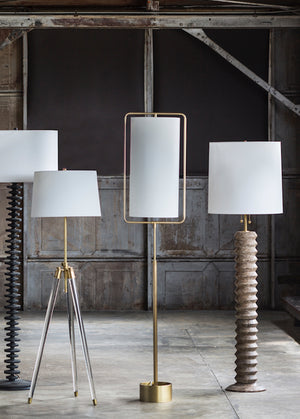 Regina Andrew Geo Rectangle Floor Lamp  – Natural Brass