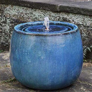 Textured Round Garden Fountain - Blue