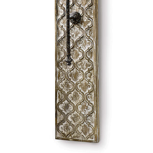 Regina Andrew Quatrefoil Pattern Carved Panel Sconce