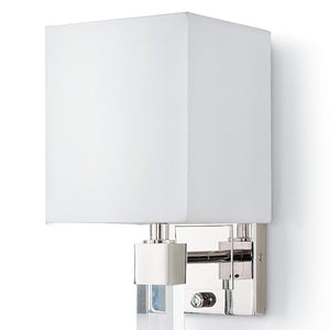 Regina Andrew Crystal & Steel Sconce with Box Shade – Polished Nickel