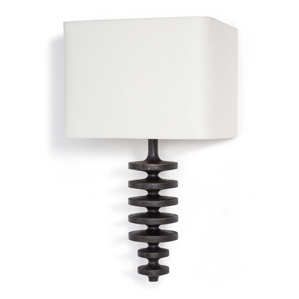 Regina Andrew Fishbone Sconce with Linen Shade – Ebony