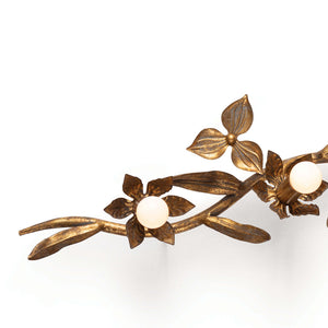 Southern Living Flowered Branch 5-Bulb Brass Sconce