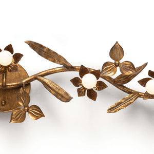Southern Living Flowered Branch 5-Bulb Brass Sconce