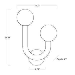 Happy Sconce Right Side (Natural Brass)