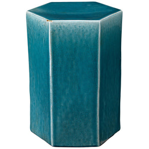 Large Porto Hexagonal Accent Table – Blue