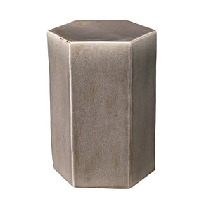 Small Ceramic Hexagonal Accent Table – Grey