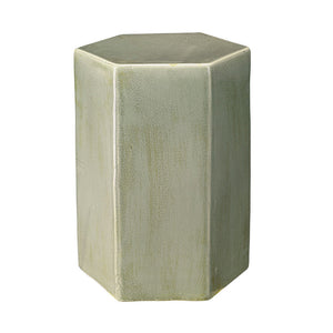 Small Ceramic Hexagonal Accent Table – Green