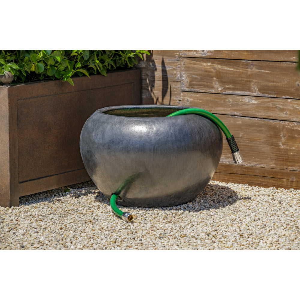 garden hose pot planter Glazed Terra Cotta Hose Pot - Graphite