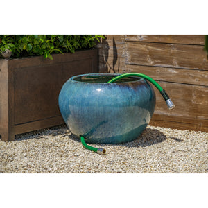 Glazed Terra Cotta Hose Pot - Mediterranean Blue