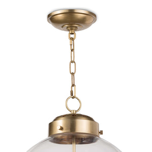 Southern Living 3-Bulb Clear Globe Pendant – Natural Brass