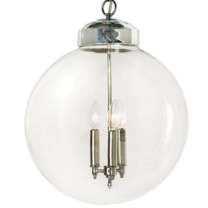 Regina Andrew 3-Bulb Clear Globe Pendant – Polished Nickel