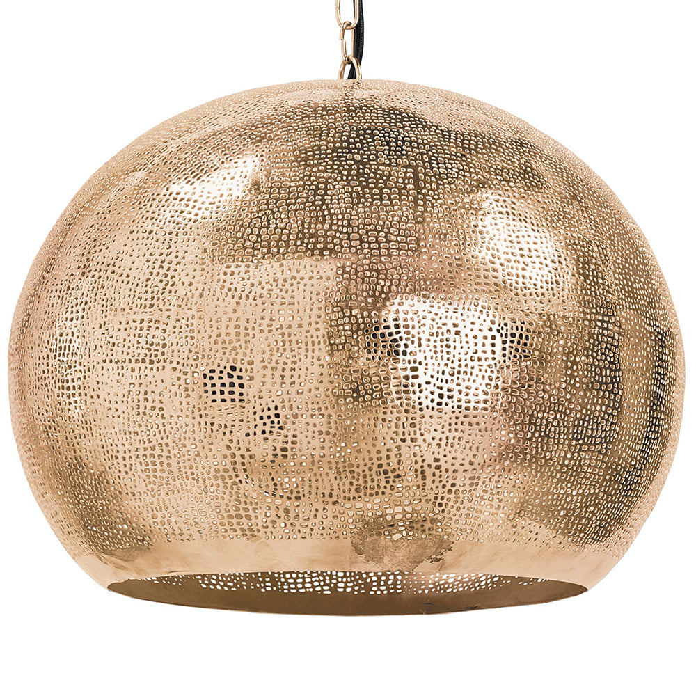 Regina Andrew Pierced Metal Sphere Pendant – Natural Brass