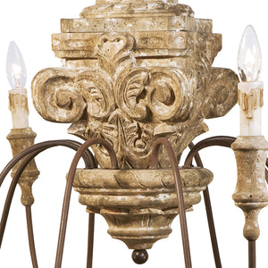 Regina Andrew Extra Large Carved Wood Chandelier – Distressed