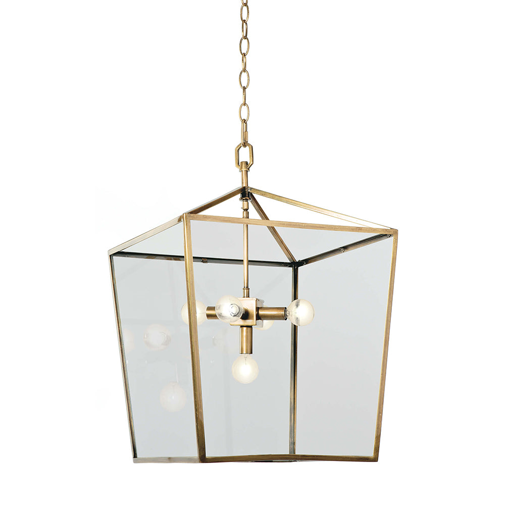Regina Andrew 5-Bulb Large Lantern Pendant – Natural Brass