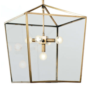 Regina Andrew 5-Bulb Large Lantern Pendant – Natural Brass