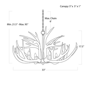 Antler Chandelier (White)