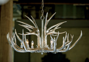 Regina Andrew Silver Leafed Antler Chandelier