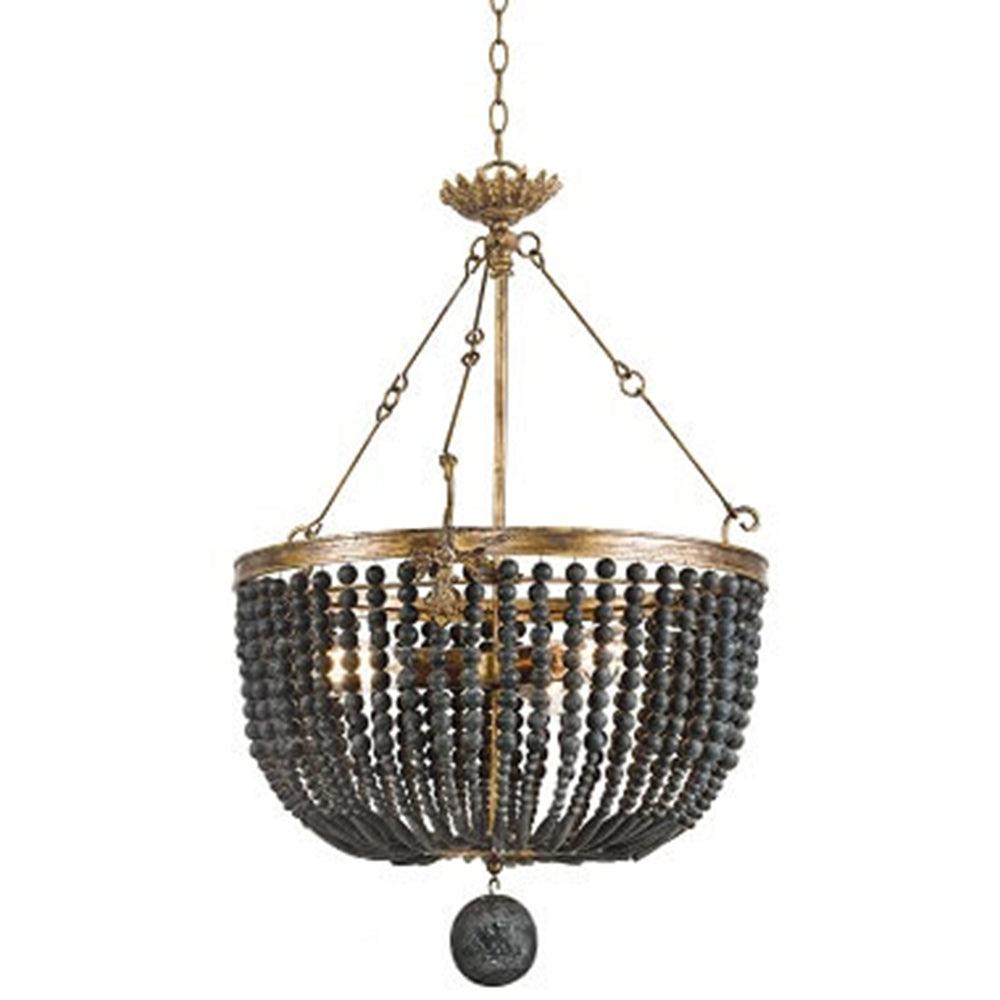 Southern Living  Draped Wooden Beads Chandelier – Black