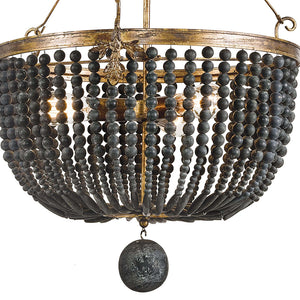 Southern Living  Draped Wooden Beads Chandelier – Black