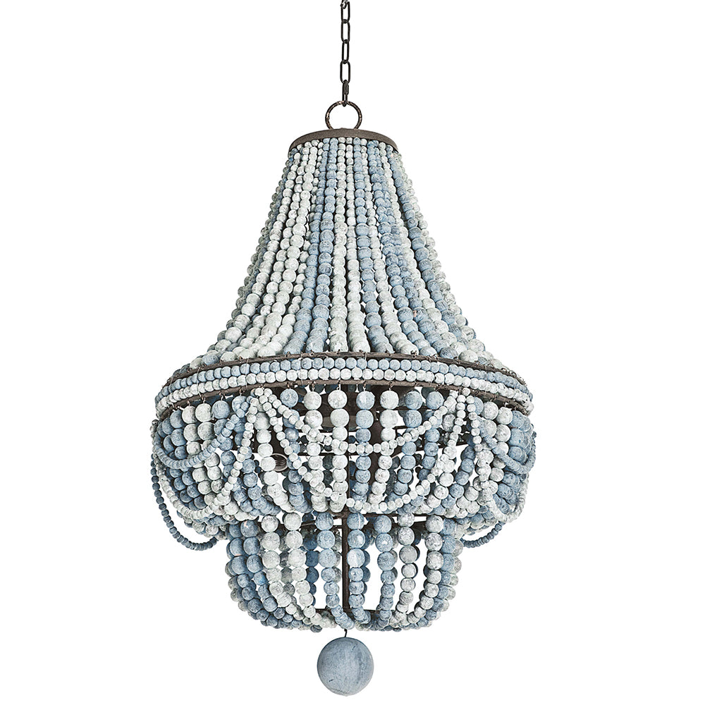 Regina Andrew Draped Wooden Beads Chandelier – Blue