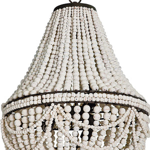 Regina Andrew Draped Wooden Beads Chandelier – White