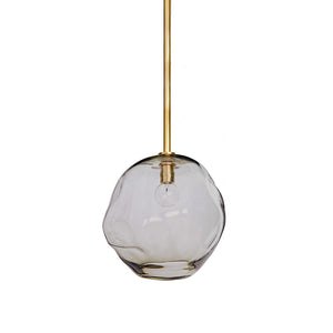 Regina Andrew Large Molten Smoke Glass Pendant – Natural Brass