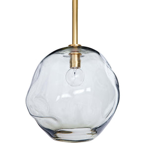 Regina Andrew Large Molten Smoke Glass Pendant – Natural Brass