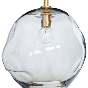 Regina Andrew Large Molten Smoke Glass Pendant – Natural Brass