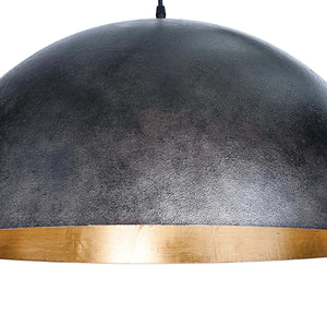 Regina Andrew Small Dome Pendant with Gold Leaf Interior – Black