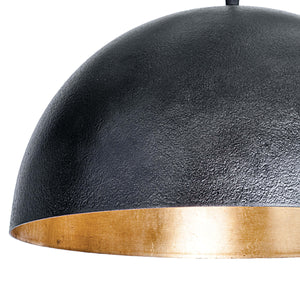 Regina Andrew Small Dome Pendant with Gold Leaf Interior – Black
