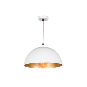 Regina Andrew Small Dome Pendant with Gold Leaf Interior – White