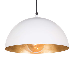 Regina Andrew Small Dome Pendant with Gold Leaf Interior – White