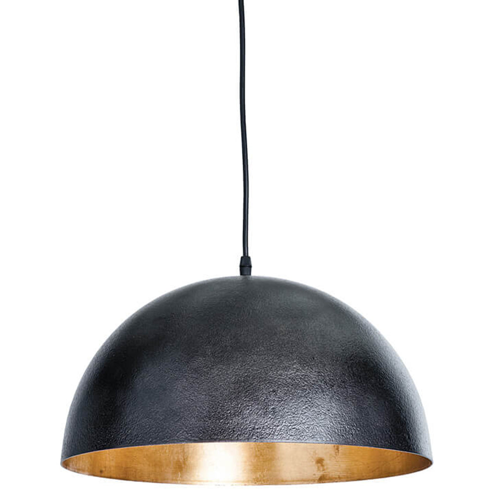 Regina Andrew Small Dome Pendant with Gold Leaf Interior – Black