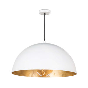 Regina Andrew Large Dome Pendant with Gold Leaf Interior – White