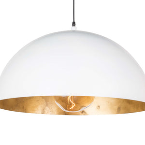 Regina Andrew Large Dome Pendant with Gold Leaf Interior – White