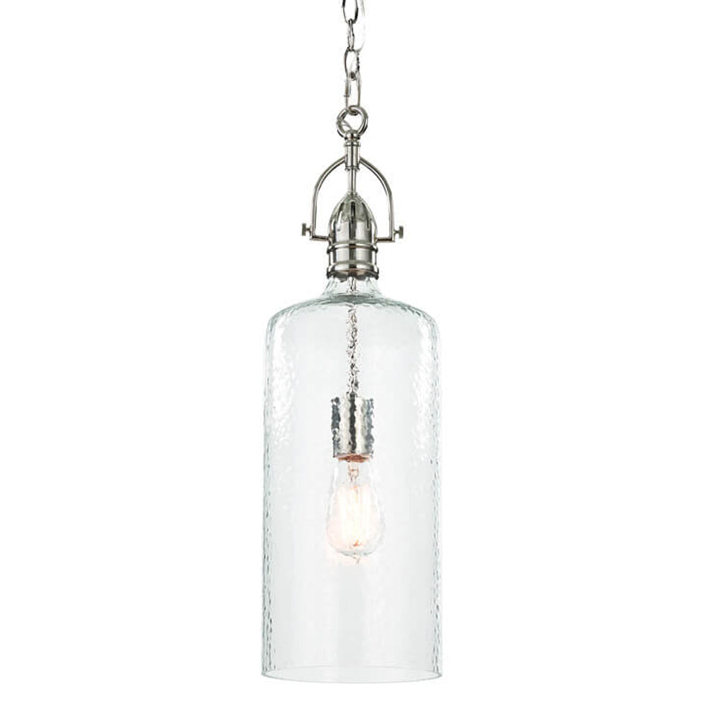 Regina Andrew Industrial Glass Cylinder Pendant – Polished Nickel