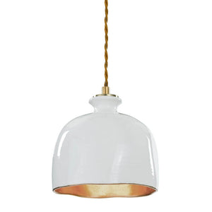 Regina Andrew Ceramic Pendant with Gold Leaf Interior – White